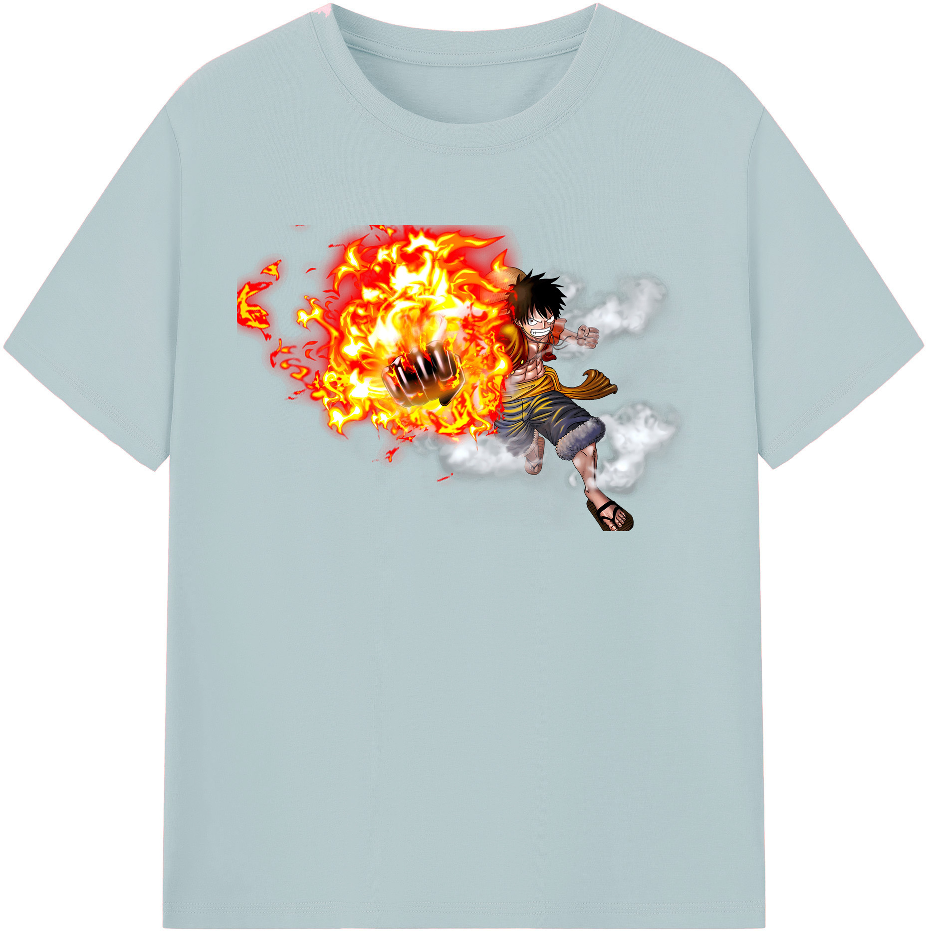 ワンピース モンキー・D・ルフィ ONE PIECE Monkey D. Luffy 綿100％半袖Tシャツ（フロントプリント）